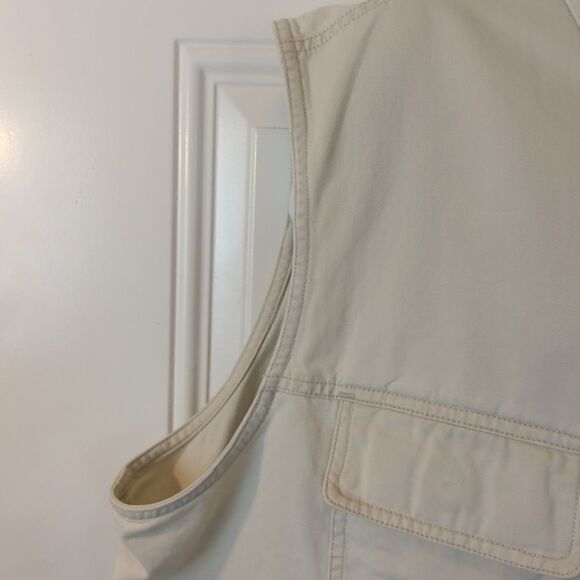 Avenue light khaki color hidden button front vest with pocket - Picture 7 of 10